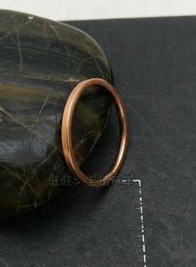 定制纯手工指圈按需定做一毫米多细窄平面纯铜紫铜V红铜女戒指指