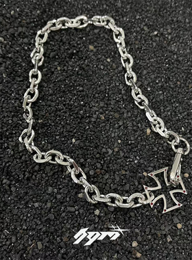 项链男镂空十字架颈炼短款欧美嘻哈百搭个性小众潮女生古巴链情侣