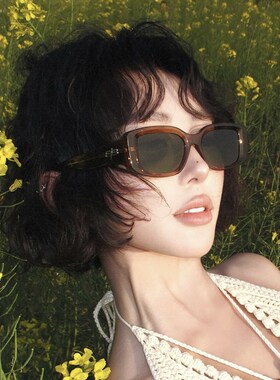 复古豹纹猫眼墨镜女款2025新款级感方圆脸偏光太阳眼镜防紫外线