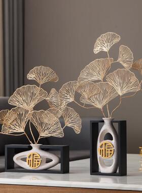 新中式招财福摆件书房博古架装饰客厅酒柜创意工艺品现代轻奢家居