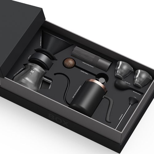 MAVO手冲咖啡壶套装礼盒 咖啡全套 手冲壶磨豆机分享壶滤杯礼品 - 图0