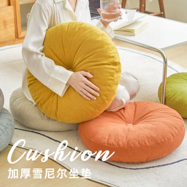 Simple solid color round futon seat cushion living room floor thickened balcony bay window cushion tatami mat meditation cushion