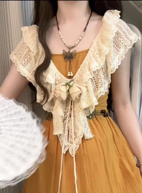 复古民族风陶瓷蝴蝶吊坠项链