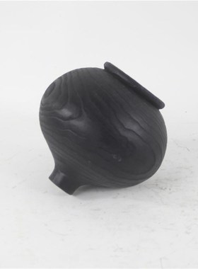 形上螺旋木底座查j尔斯法式雕塑台柱子落地做旧侘寂艺术装饰柱摆