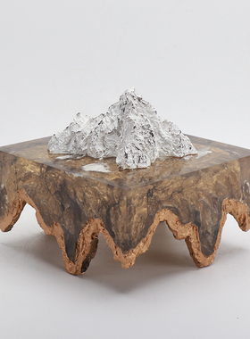 现代新中式轻奢艺术品雕塑摆件办公室玄关假山样板V间客厅软装饰