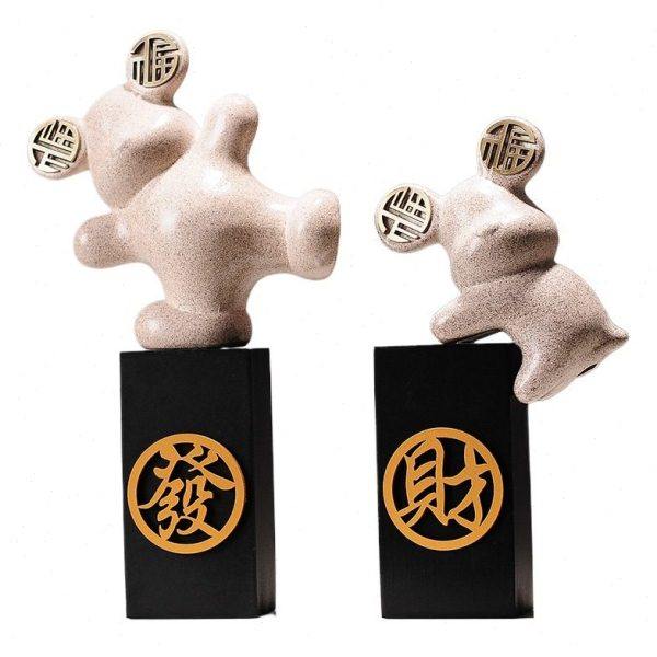 福字熊电视柜装饰品摆件家居客厅轻奢酒柜茶几摆设乔迁礼物,淘宝优惠券,粉丝福利购,淘宝优惠卷