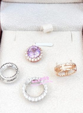 925银吊坠空托 圆形6 7 8 9 10 11 12MM 女款镶嵌宝石挂坠银托