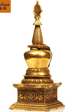 班德拉斯黄铜佛塔供奉舍利塔宝塔摆件办公家居开业送礼装饰工艺品