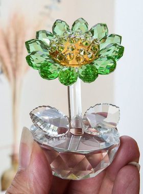 高档水晶向日葵花摆件 客厅家居柜台创意植物小装饰品 生日礼物