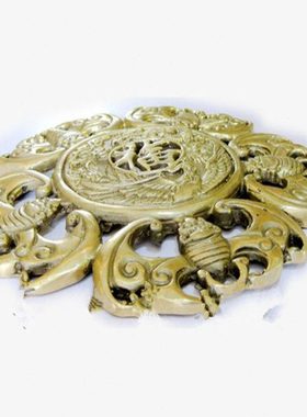 铜龙凤呈祥五福临门摆件挂件纳四方福家居装饰工艺品挂牌客厅玄关