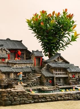 中式禅意盆景摆件客厅办公室内书柜博古架装饰品桌面微景观造景