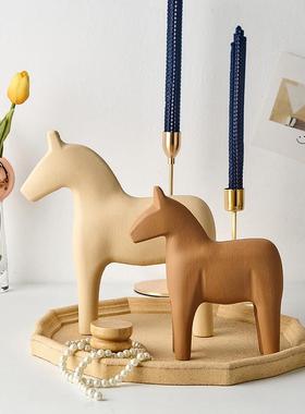 北欧ins风装饰摆件木马摆件家居客厅电视柜酒柜房间装饰品小摆件