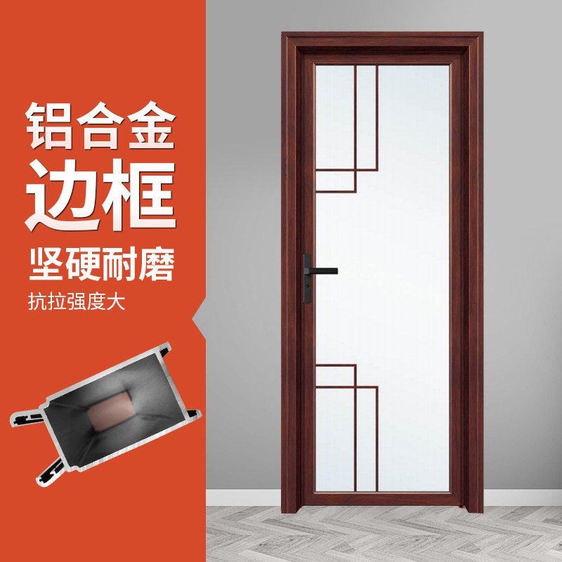 卫生间玻璃门浴室隔断门双v层玻璃防水防潮磨砂平开门厨房门定制 - 图2