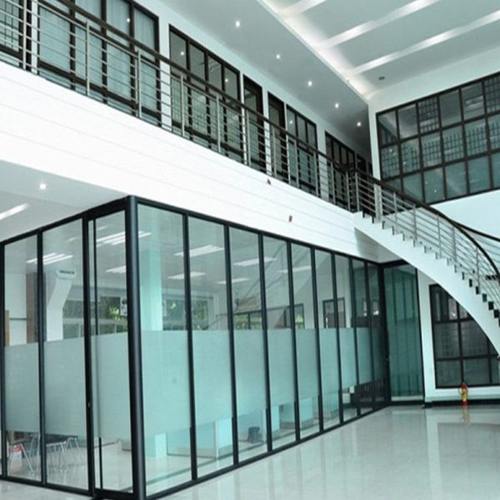 南京办公室隔断安装定制铝合金双层钢化玻璃夹百叶隔断门隔断厂家 - 图1