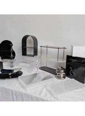 黑色透明亚克力甜品台架子摆台摆件茶歇甜品台架子置物架摆台摆件