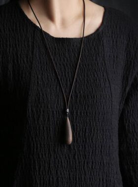 本命佛十二生肖禅意沉香木吊坠项链男女挂饰长款毛衣链定制刻字