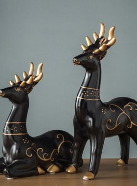 北欧简约花瓶鹿摆件家居饰品客厅酒柜装饰品房间创意陶瓷电视柜