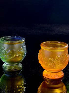 供财神三连套酒杯奉神杯子贡仙家供祖仙神仙酒杯玻璃茶杯水杯摆件