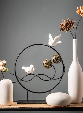 新中式禅意茶桌角几软装饰品复古摆件创意卧室内玄关电视酒柜摆设