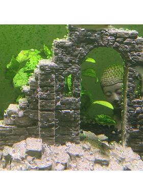 冬官手作 水泥鱼缸造景石摆件装饰品残墙废墟断壁残垣 一步造景