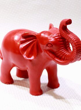 天然朱砂大号吉象实心摆件大象家居风水用品镇宅客厅办公室工艺品
