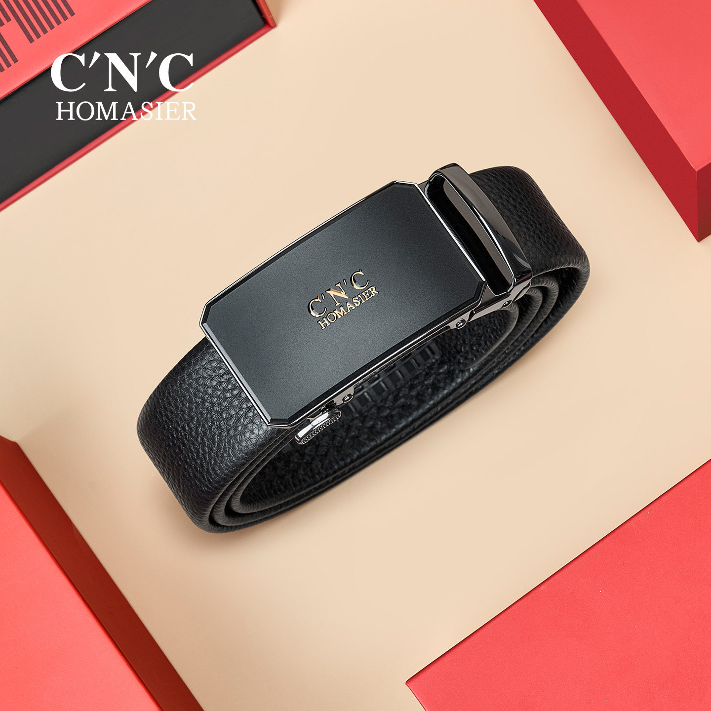 C'N'C·HOMASIER男士礼物真皮自动扣腰带商务休闲皮带裤腰带,淘宝优惠券,粉丝福利购,淘宝优惠卷