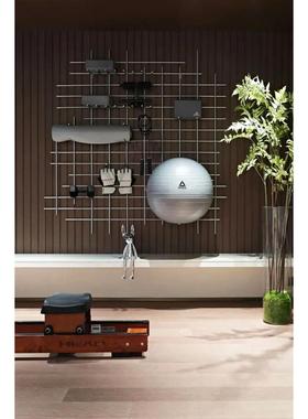 样板间书房阳台墙上装饰品挂件墙饰壁挂健身房摆件瑜伽垫收纳架子