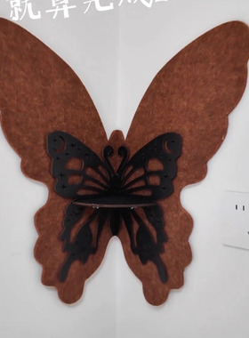 创意法式蝴蝶烛台置物架自粘墙面装饰画香薰烛台卧室店铺氛围背景