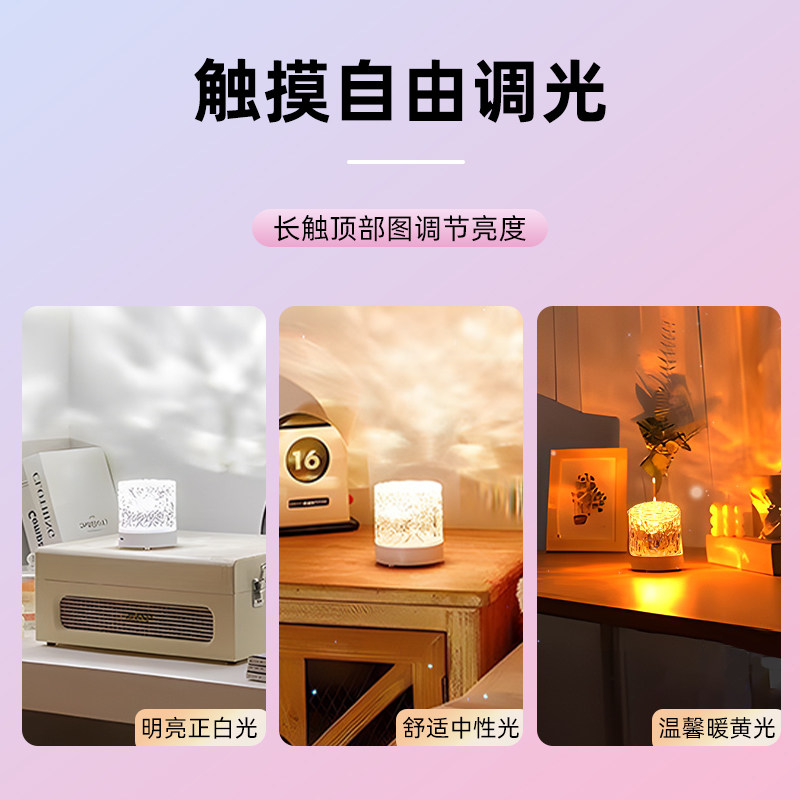 水波纹氛围灯卧室高级感送礼男女浪漫情调床头小夜灯2025年新款,淘宝优惠券,粉丝福利购,淘宝优惠卷