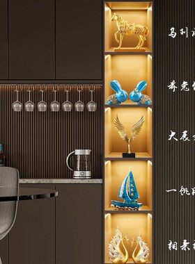 高端轻奢中式摆件餐厅柜酒柜玄关客厅高级创意饰品网红工艺品摆件