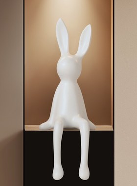 意式极简电视柜台面壁龛摆件长耳兔坐姿客厅玄关装饰品高级感小众