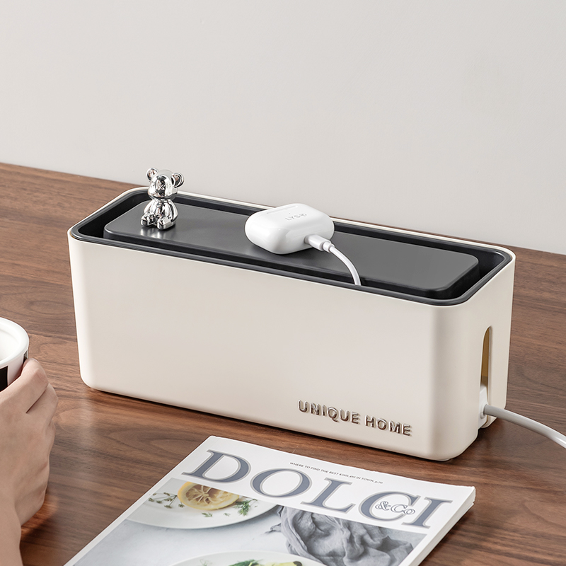 插排插座收纳盒延长线电源线数据线充电器电线收纳神器桌面集线器 - 图1