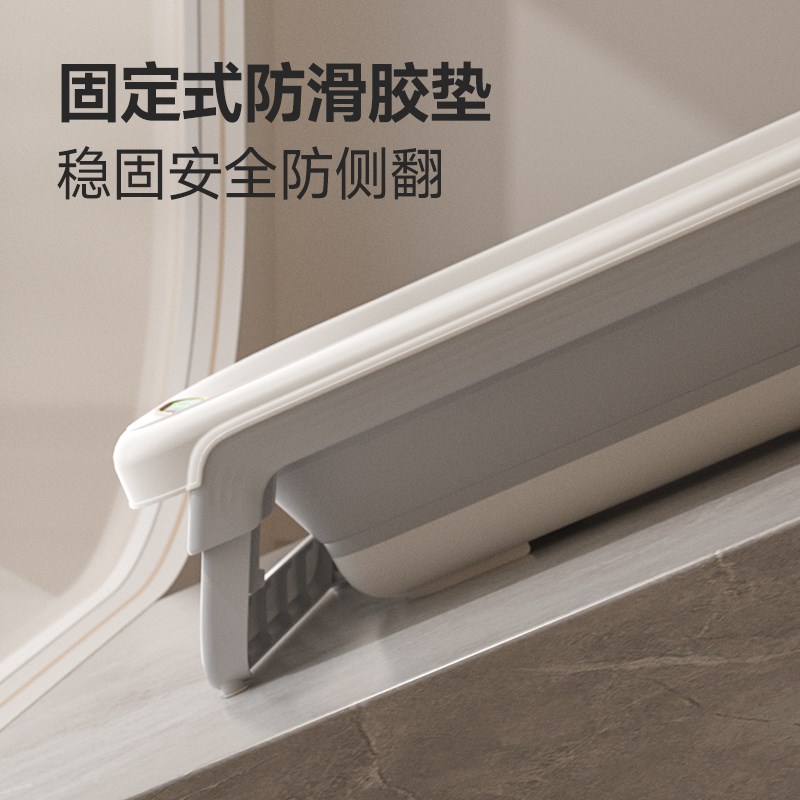 婴儿洗澡盆宝宝浴盆可折叠大号可坐儿童家用浴桶新生幼儿用品 - 图2