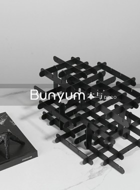 简约现代轻奢艺术金属几何摆件样板房间家M居桌面创意展厅软装饰