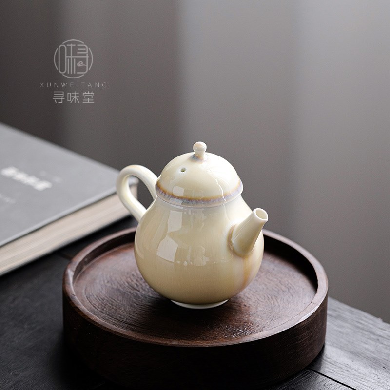 精致手工窑变小茶壶高档可养单壶家用陶瓷功夫U茶具钧瓷泡茶壶 - 图2
