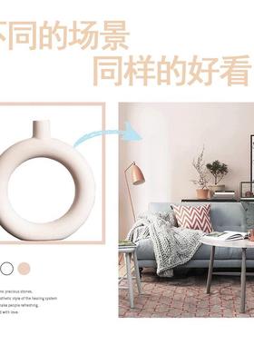 侘寂风奶油艺术花瓶客厅电视柜子玄关高级感小众摆件轻奢软装饰品