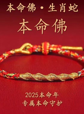 普陀山2025蛇年本命年泰岁手链红绳生肖龙蛇兔羊牛狗化解手绳男女