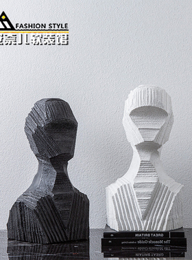 现代简约切面肌理人物摆件创意树脂工艺品家居样板房装饰柜摆设
