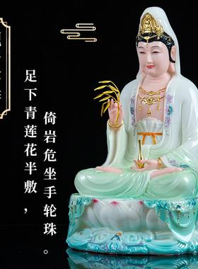 汉白玉观音摆件 手工雕刻 客厅装饰 保平安 多尺寸可选