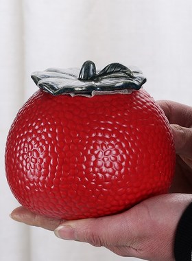 大吉大利桔子荔枝陶瓷茶叶罐乔迁客厅玄关酒柜桌面装饰品创意摆件