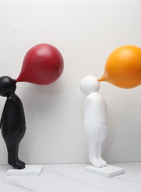 北欧树脂吹泡泡摆件样板s房售楼部卧室书房客厅桌面玄关软装饰品