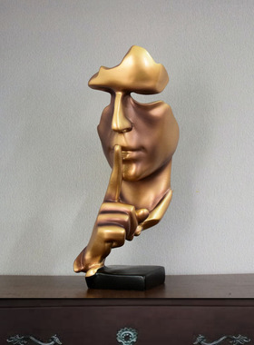 简约现代创意沉默是金工艺品x摆件北欧雕塑办公室客厅艺术品装饰