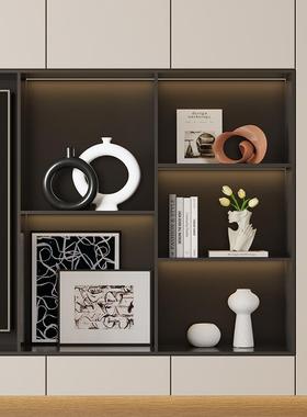 现代高级感大地色艺术软装饰品摆件客厅电视柜酒柜高档轻奢家居