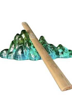 千里江山只此青绿琉u璃观山笔搁装饰摆件SRT