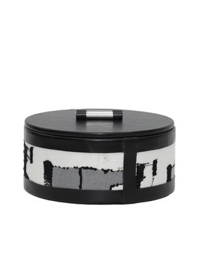 新中式侘寂风木纹j龙檀木黑山托盘收纳卧室样板房茶几桌面装饰摆