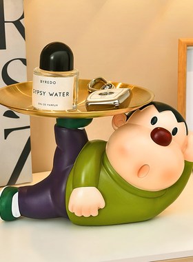 胖虎摆件玄关g进门鞋柜放钥匙w收纳客厅电视柜家居装饰乔迁新居礼