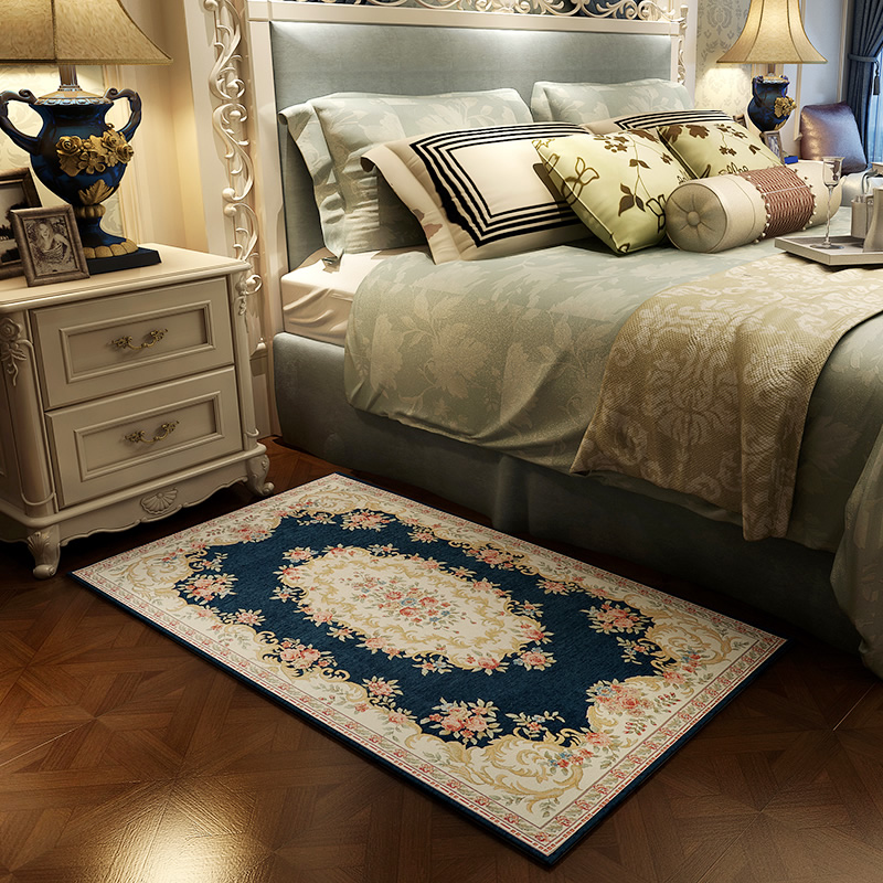 欧美客厅卧室地毯床边毯入户玄关进门毯门口垫混纺家用编织侘寂 - 图0