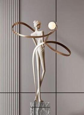 女神雕塑落地灯酒店大堂售楼处样板房窗柜工作室抽象艺术饰品