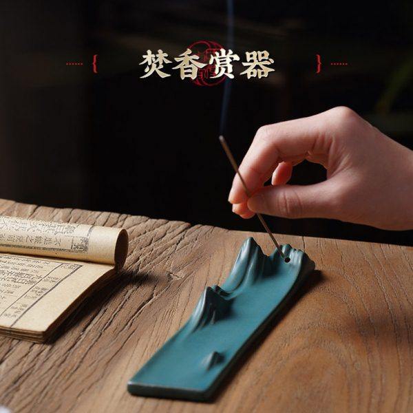 千里江山线香插香炉熏香檀香炉家用室内香座香陶瓷香插香薰炉盘香,淘宝优惠券,粉丝福利购,淘宝优惠卷