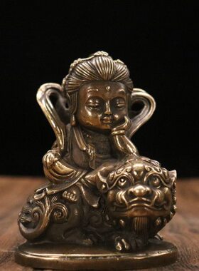 热卖纯铜文殊菩萨像家居工艺礼品摆件人物铜雕像